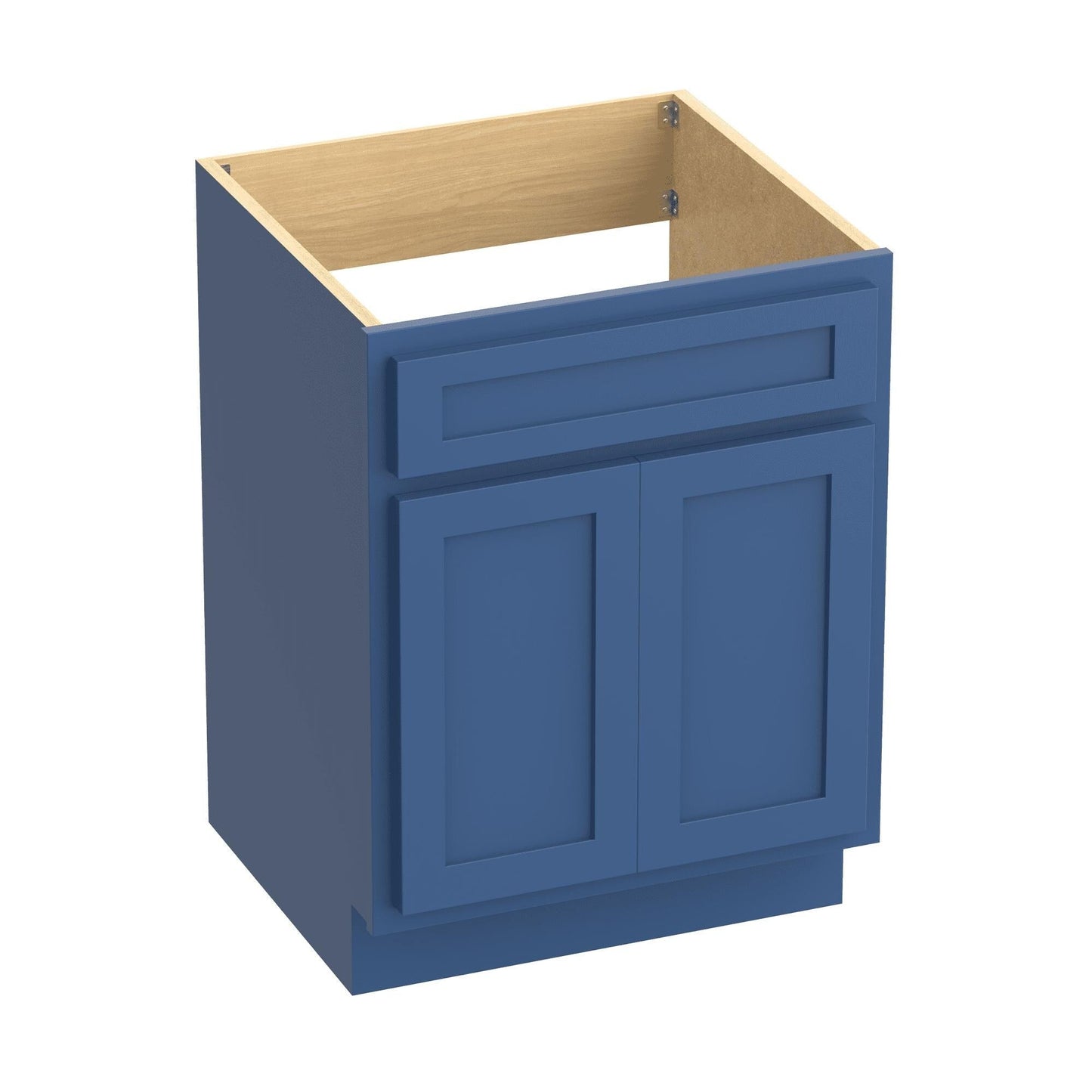 Meuble-lavabo de salle de bain Vanity Art en bois massif, 60 cm (24 pouces), avec lavabo simple.