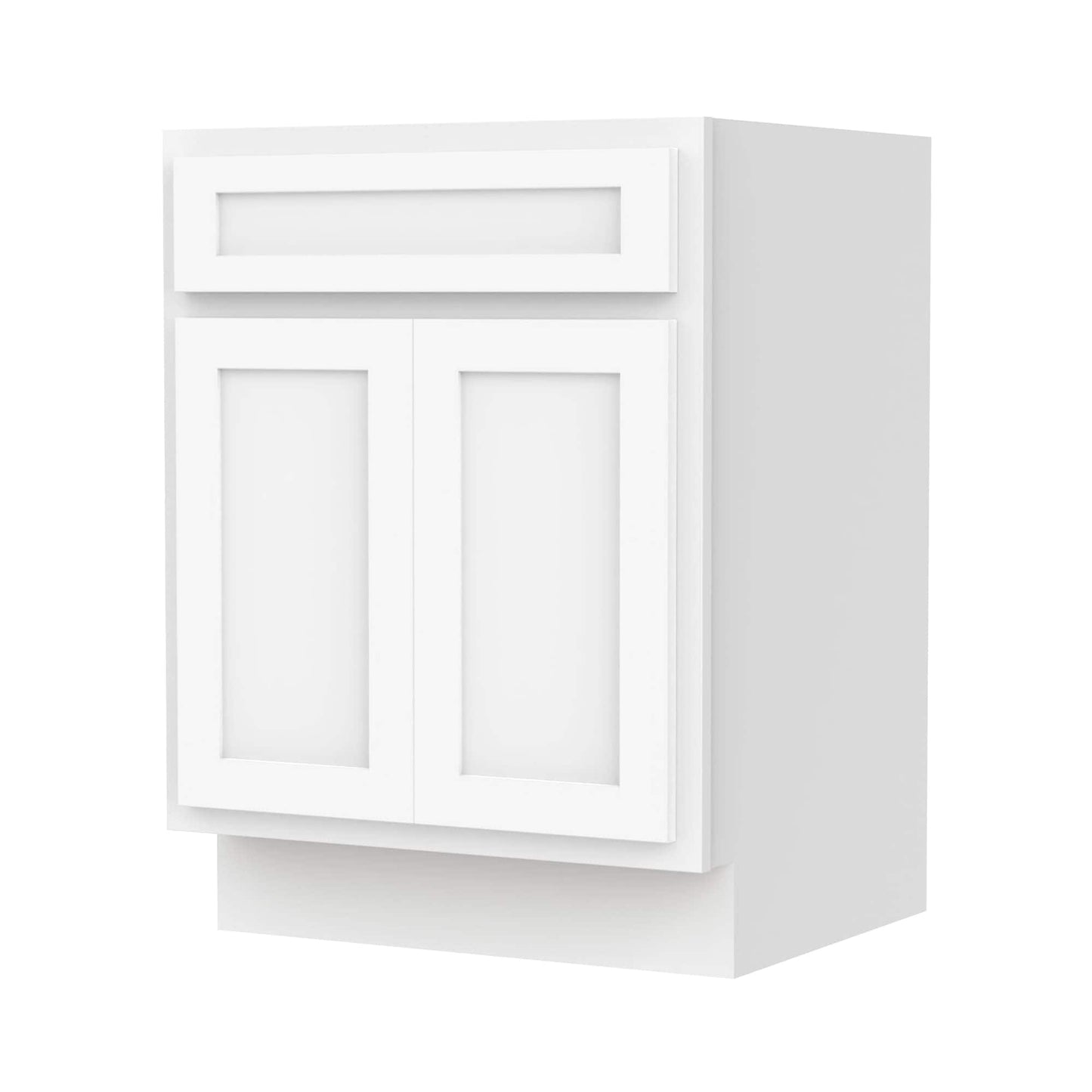 Meuble-lavabo de salle de bain Vanity Art en bois massif, 60 cm (24 pouces), avec lavabo simple.