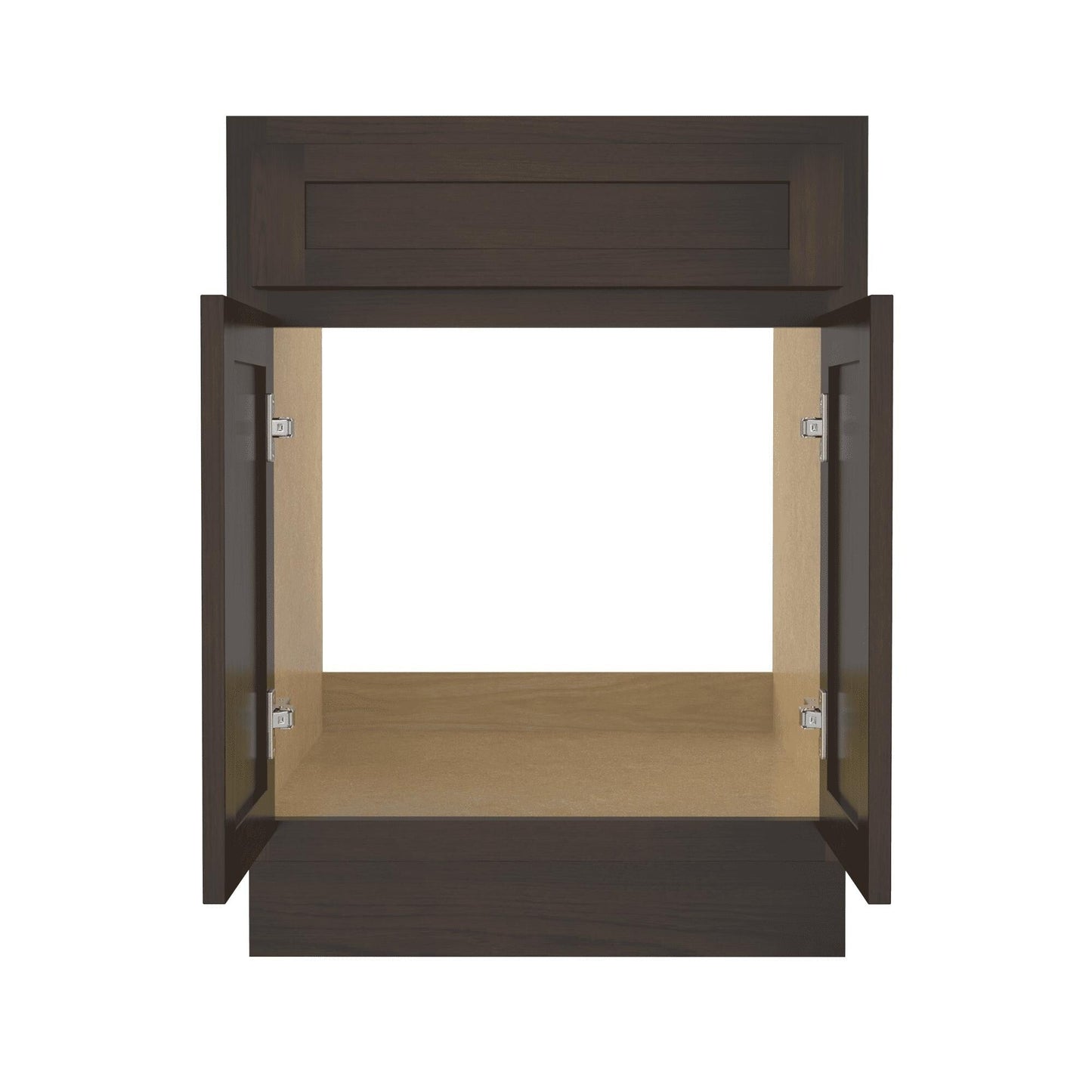 Meuble-lavabo de salle de bain Vanity Art en bois massif, 60 cm (24 pouces), avec lavabo simple.