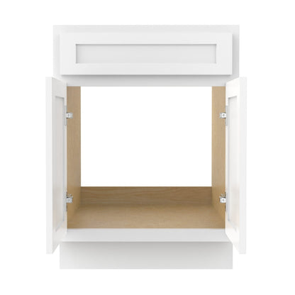 Meuble-lavabo de salle de bain Vanity Art en bois massif, 60 cm (24 pouces), avec lavabo simple.