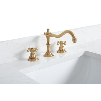 Meuble-lavabo Vanity Art avec lavabo en céramique et plan de travail en marbre composite.