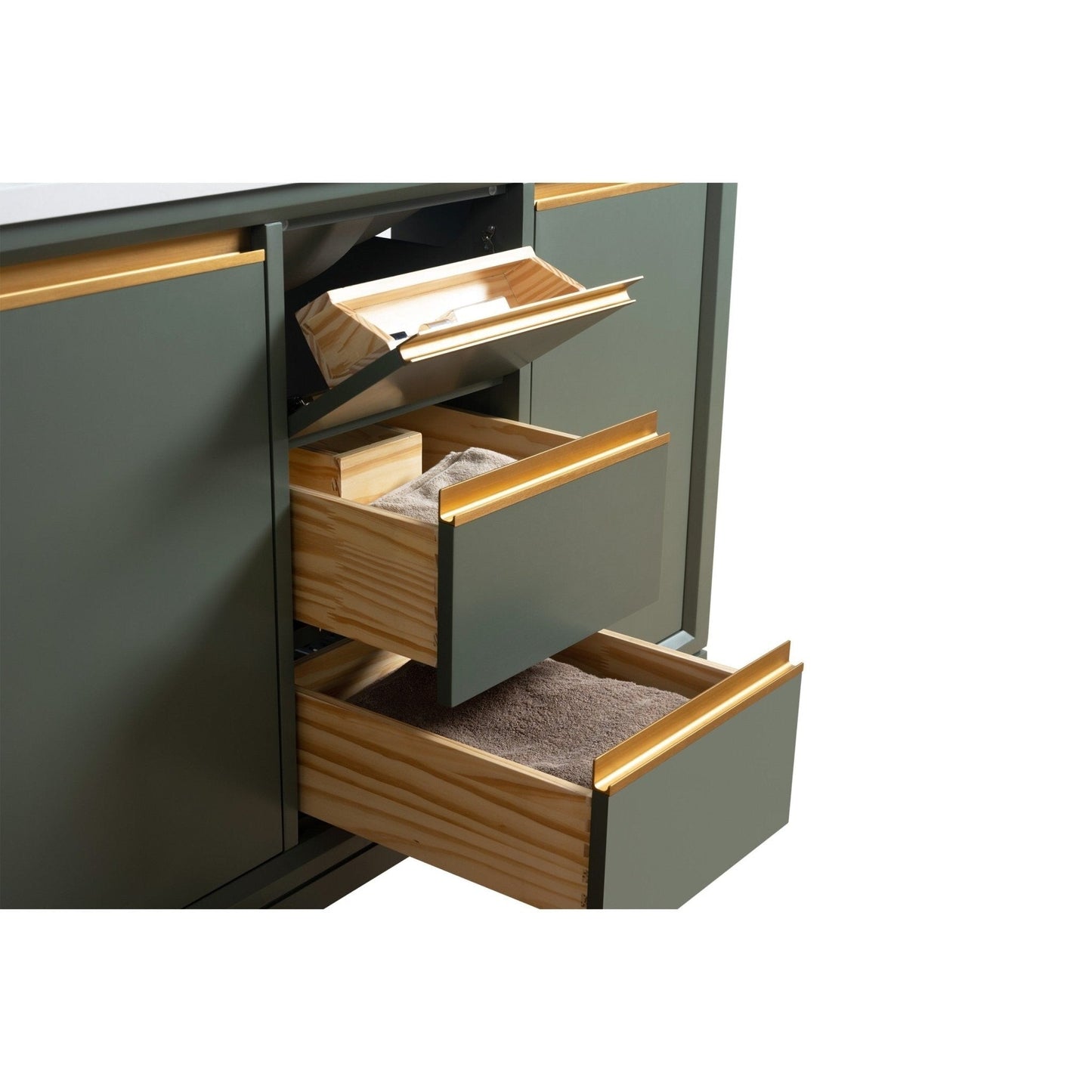 Meuble-lavabo Vanity Art avec lavabo en céramique et plan de travail en marbre composite.