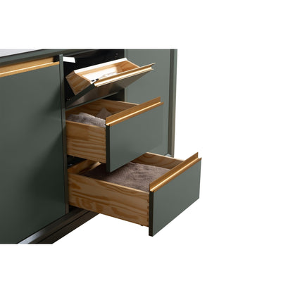 Meuble-lavabo Vanity Art avec lavabo en céramique et plan de travail en marbre composite.