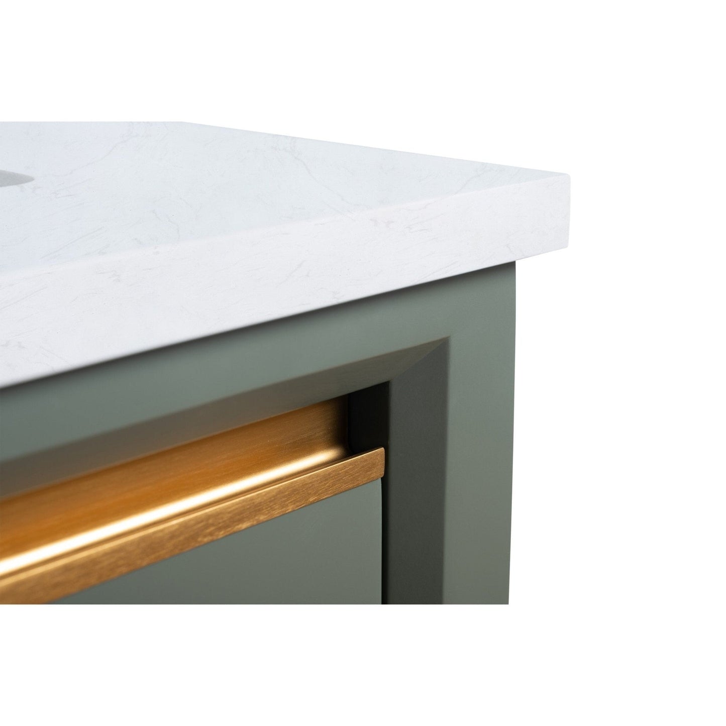 Meuble-lavabo Vanity Art avec lavabo en céramique et plan de travail en marbre composite.