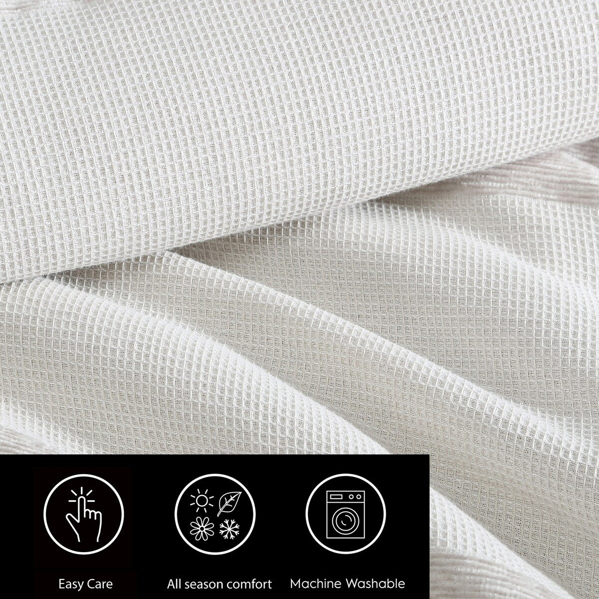 Ensemble de couette Vera Wang en chenille à rayures en forme de gaufre, couleur beige.