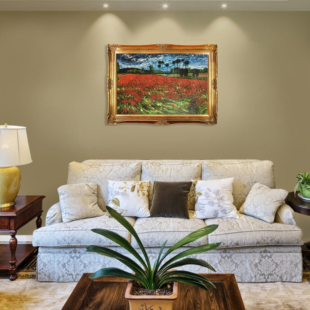La Pastiche Vincent Van Gogh 'Champ de coquelicots' Reproduction à l'huile peinte à la main