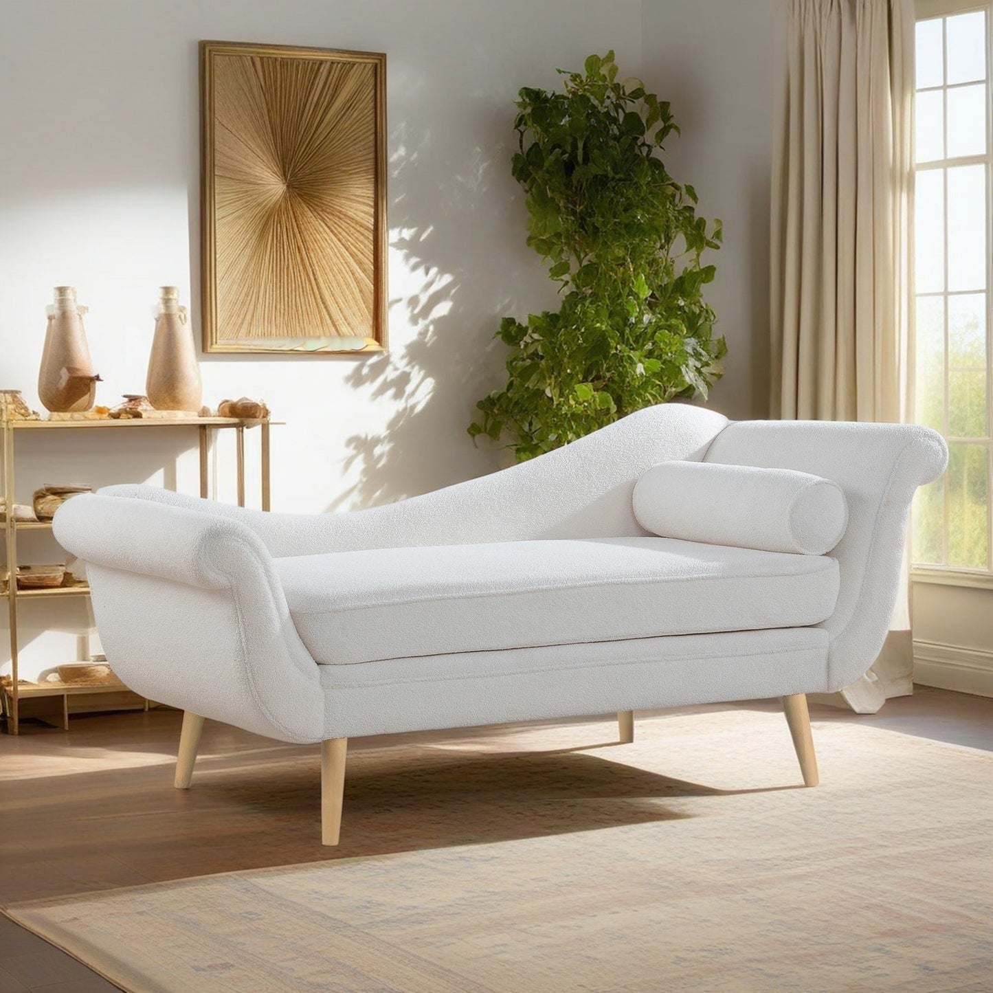 Chaise longue vintage avec accoudoirs enroulés de Christopher Knight Home