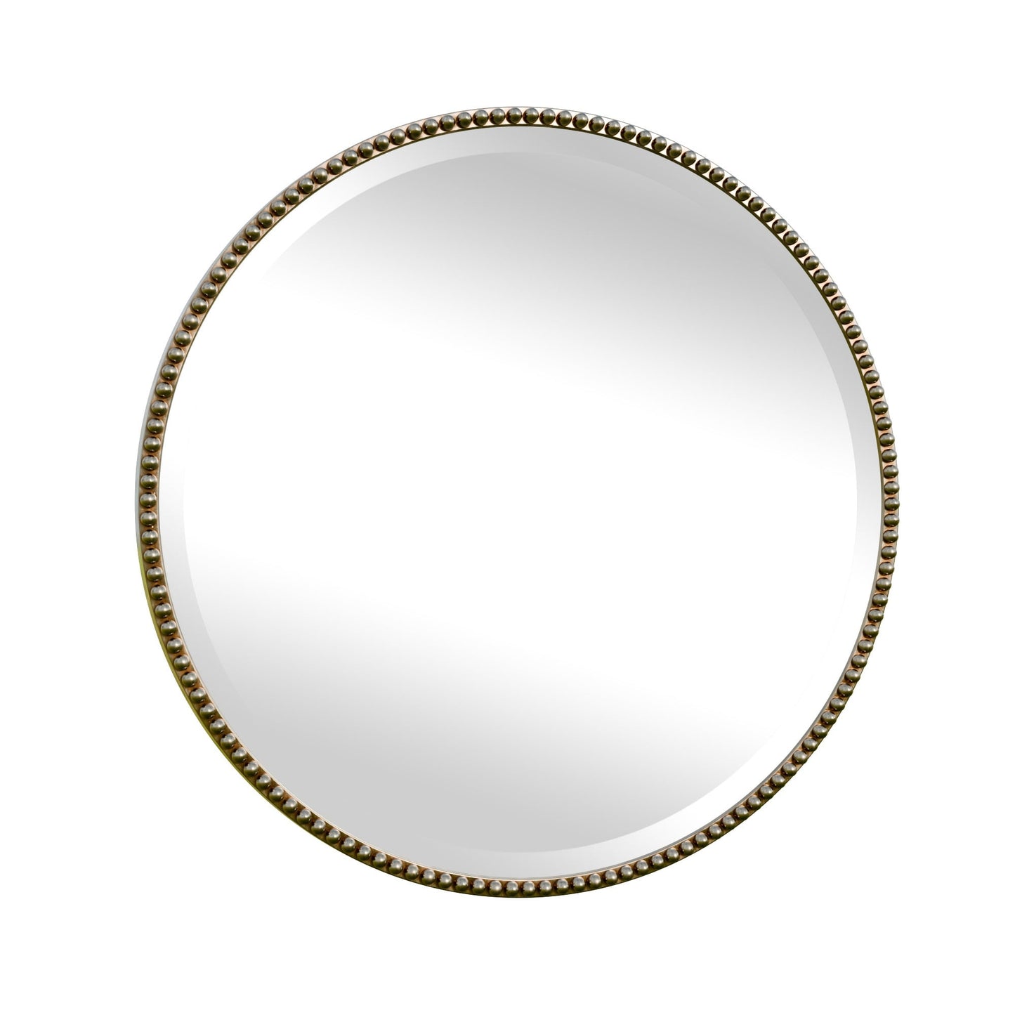 Vintage Round Bathroom Mirror with Beaded Frame