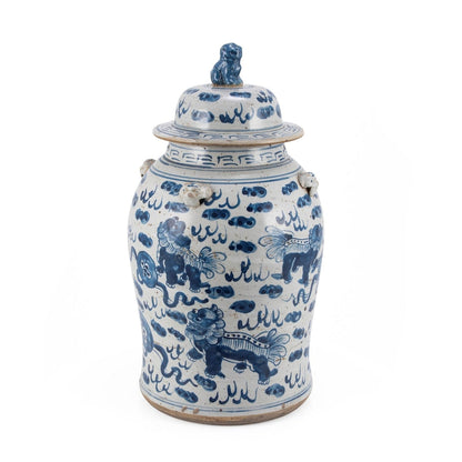 Pot de temple vintage à motif de lion - Petit