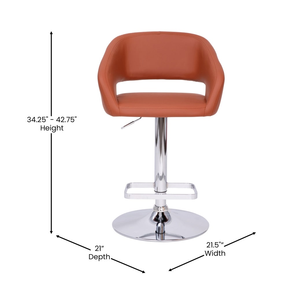 Tabouret de bar moderne rembourré et à hauteur réglable avec dossier arrondi