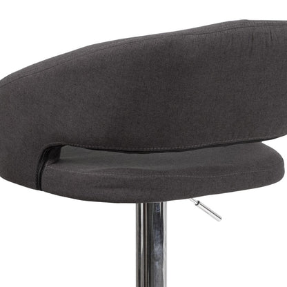 Tabouret de bar moderne rembourré et à hauteur réglable avec dossier arrondi