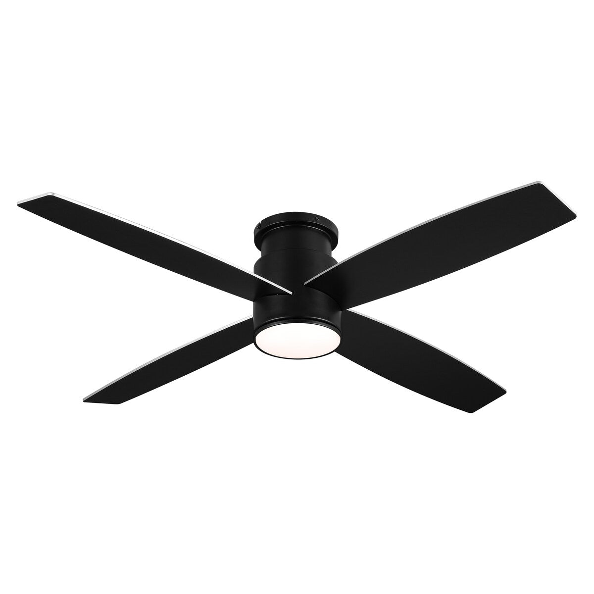 Ventilateur de plafond encastré WINGBO 44/52 pouces à courant continu avec éclairage et télécommande, 4 pales réversibles