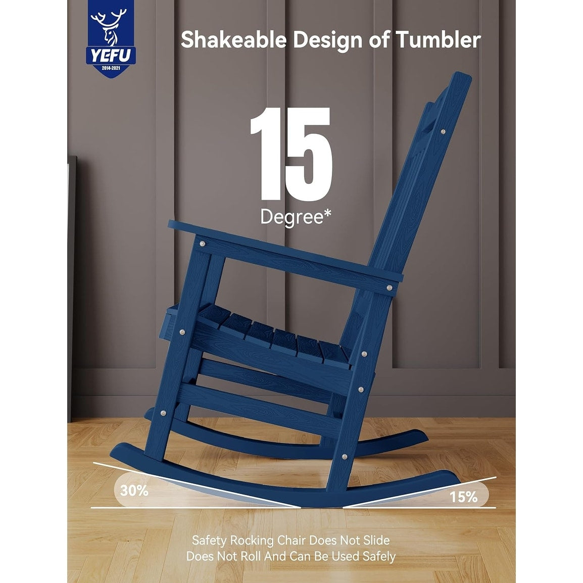 WINSOON Chaise à bascule d'extérieur, résistante aux intempéries, lot de 2