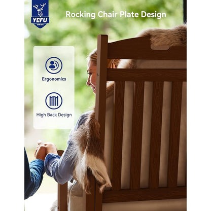 WINSOON Chaise à bascule d'extérieur, résistante aux intempéries, lot de 2