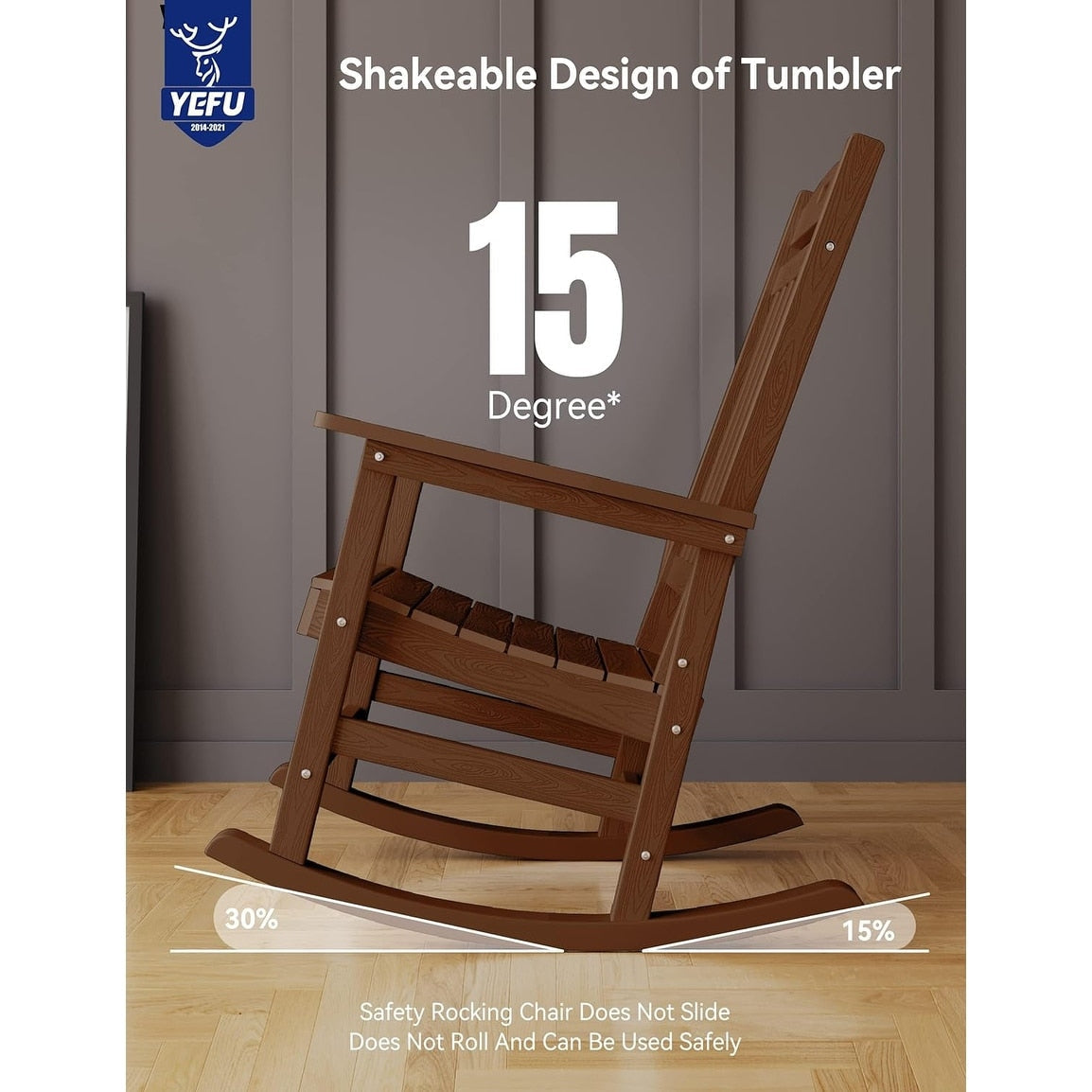 WINSOON Chaise à bascule d'extérieur, résistante aux intempéries, lot de 2