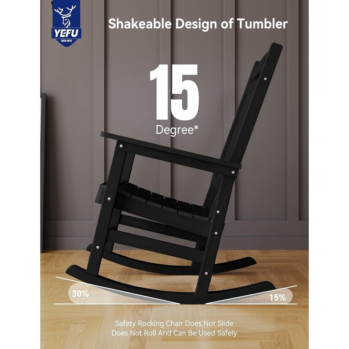 WINSOON Chaise à bascule d'extérieur, résistante aux intempéries, lot de 2