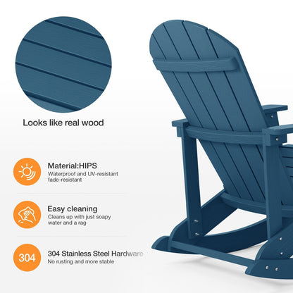 WINSOON Chaise à bascule d'extérieur, résistante aux intempéries, lot de 2