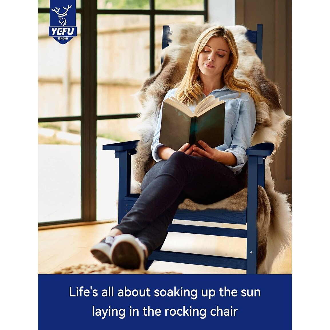 WINSOON Chaise à bascule d'extérieur, résistante aux intempéries, lot de 2