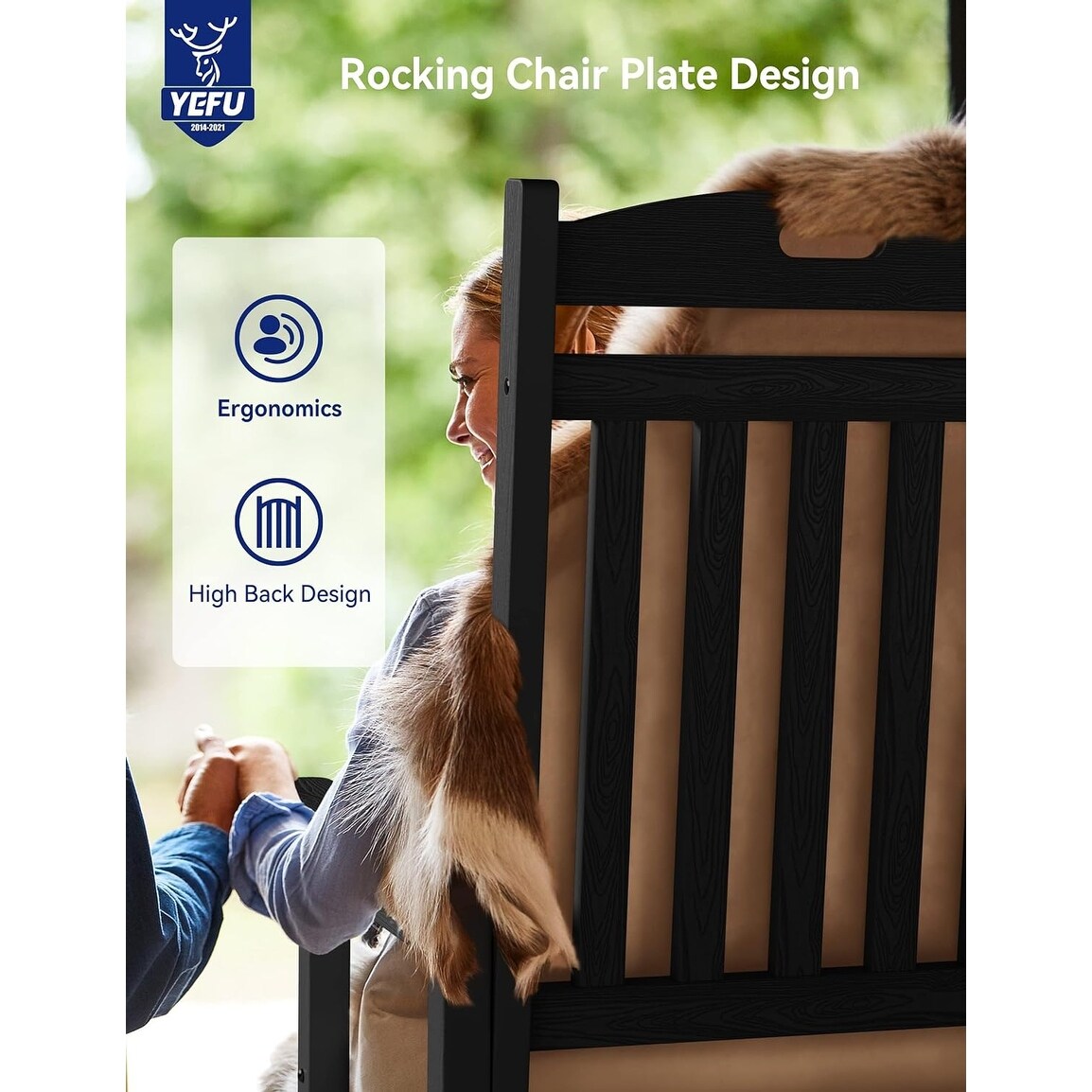 WINSOON Chaise à bascule d'extérieur, résistante aux intempéries, lot de 2