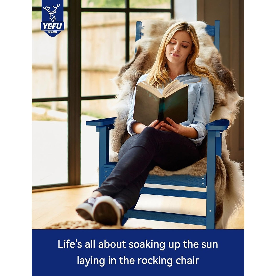 WINSOON Chaise à bascule d'extérieur, résistante aux intempéries, lot de 2