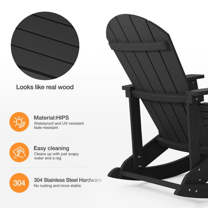 WINSOON Chaise à bascule d'extérieur, résistante aux intempéries, lot de 2