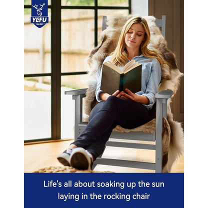 WINSOON Chaise à bascule d'extérieur, résistante aux intempéries, lot de 2