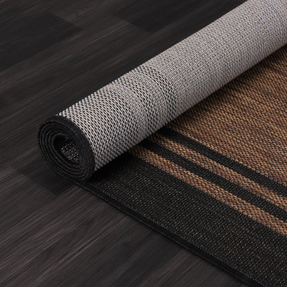 Washable Bordered Indoor Outdoor Rug for Patio, Deck, Porch