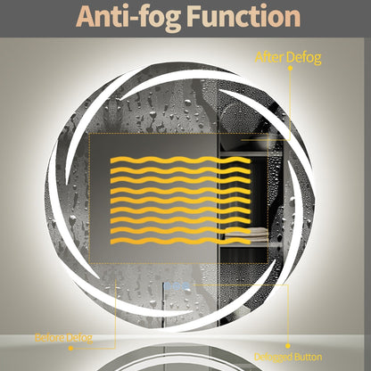 Miropoir de salle de bain à LED étanche, tactile, anti-buée, avec éclairage variable.
