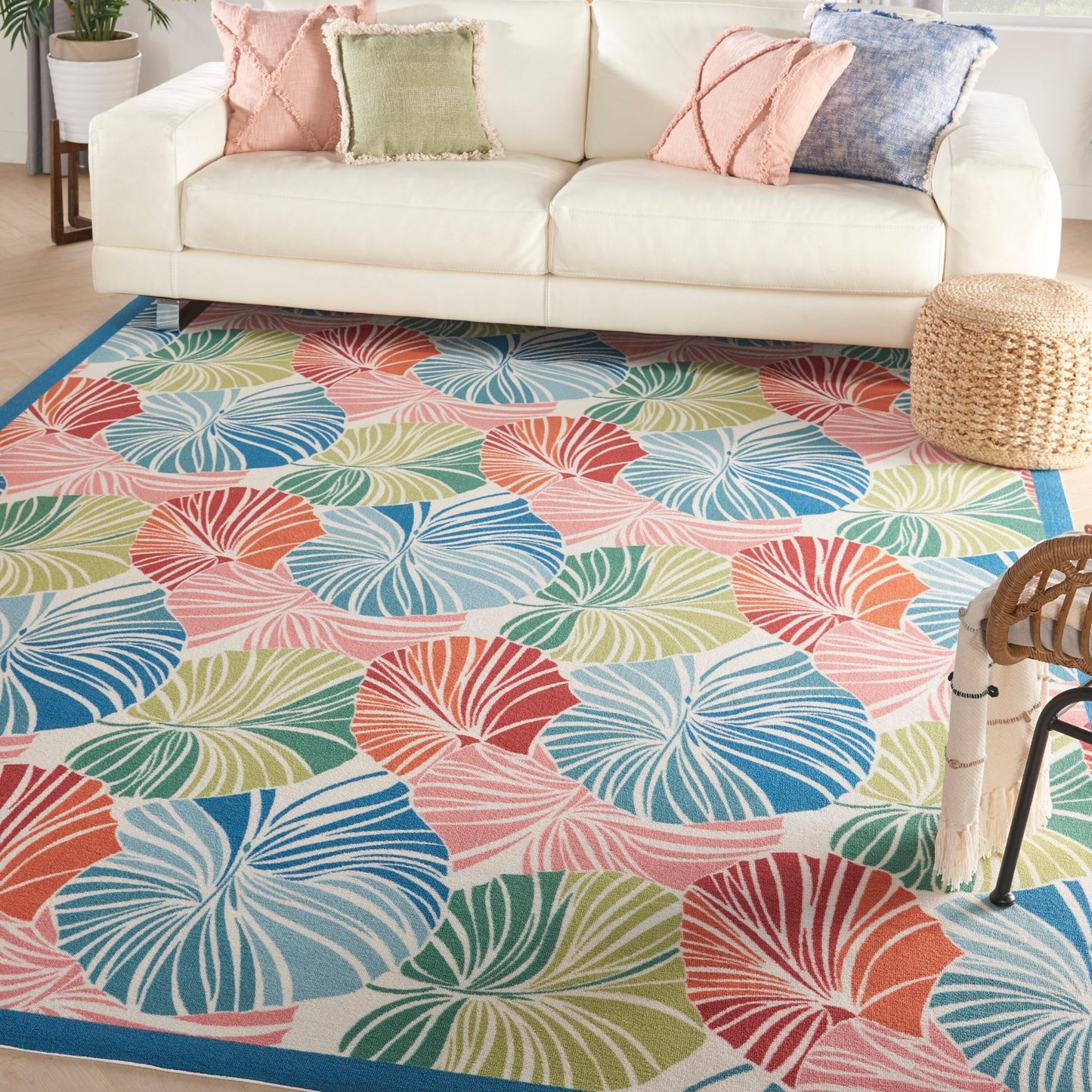 Waverly Sun N' Shade Modern Botanical Indoor/Outdoor Area Rug