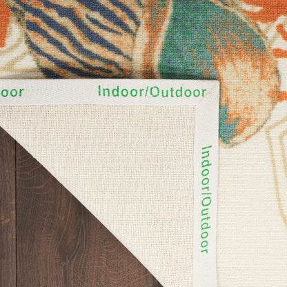 Waverly Sun & Shade Shore Thing Tropical Sea Shell Floral Indoor Outdoor Area Rug