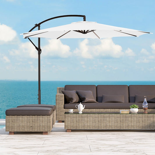 Parasol de jardin cantilever à suspension déporté de 3 mètres (10 pieds) Weller