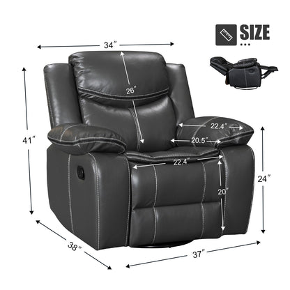 Fauteuil inclinable large en cuir durable avec massage et chauffage.
