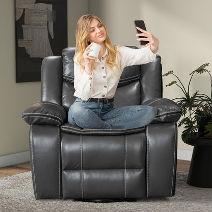 Fauteuil inclinable large en cuir durable avec massage et chauffage.