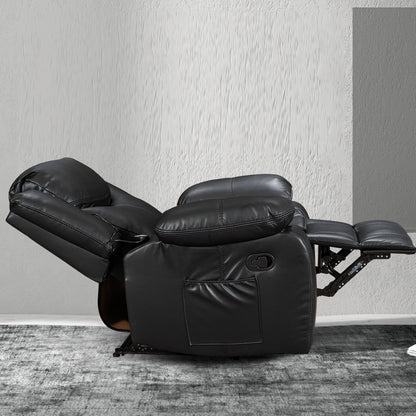Fauteuil inclinable large en cuir durable avec massage et chauffage.