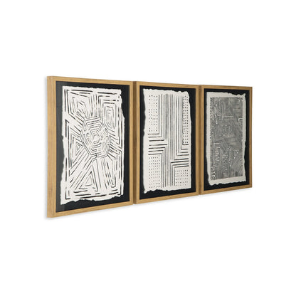 Ensemble de 3 tableaux muraux Wonderstow noir/beige