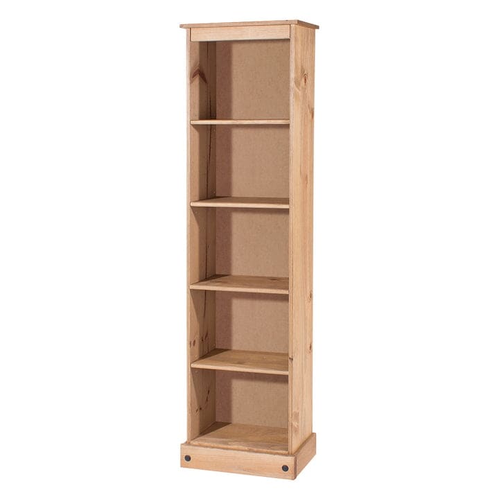 Wood Bookcase Tall Narrow Corona Collection | Furniture Dash
