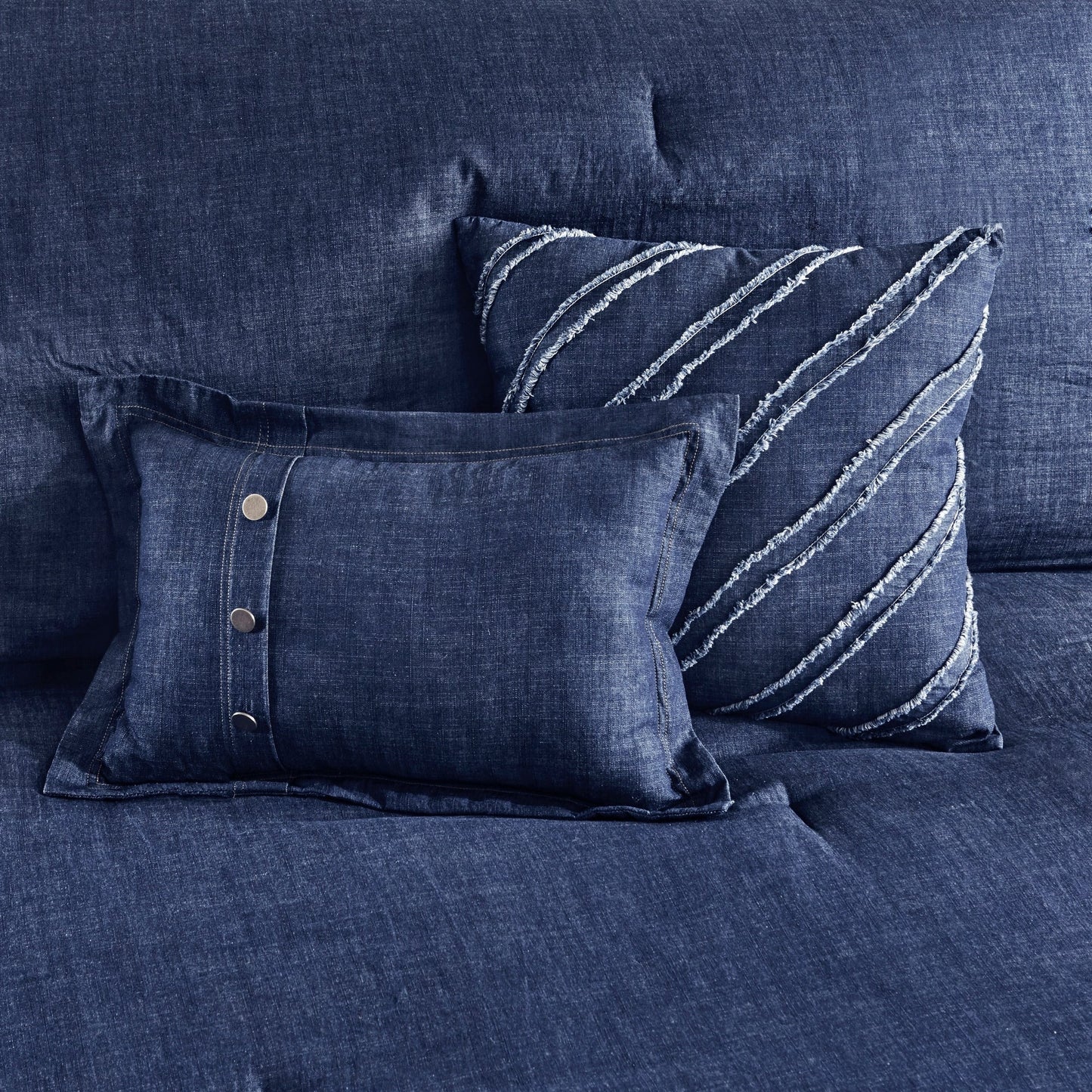 Ensemble de couette en jean Perry Blue de Woolrich, surdimensionné et surrempli