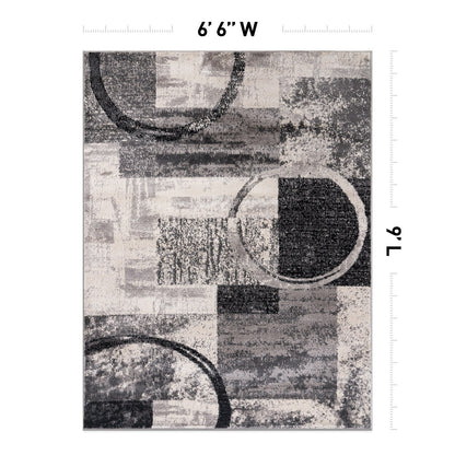 World Rug Gallery Abstract Polypropylene Machine-Made Circle Area Rug