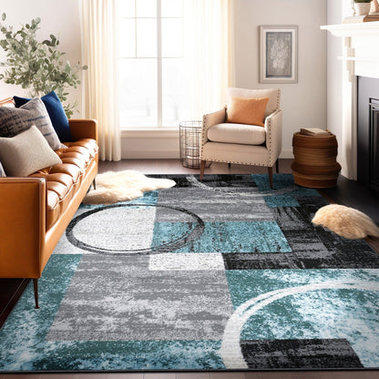 World Rug Gallery Abstract Polypropylene Machine-Made Circle Area Rug