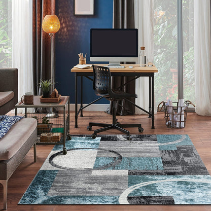 World Rug Gallery Abstract Polypropylene Machine-Made Circle Area Rug