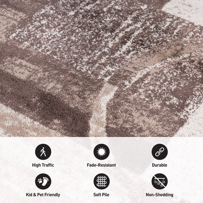 World Rug Gallery Abstract Polypropylene Machine-Made Circle Area Rug