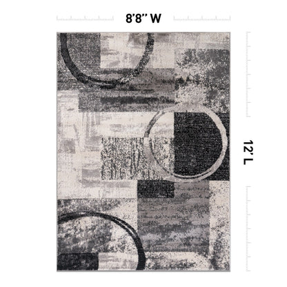 World Rug Gallery Abstract Polypropylene Machine-Made Circle Area Rug