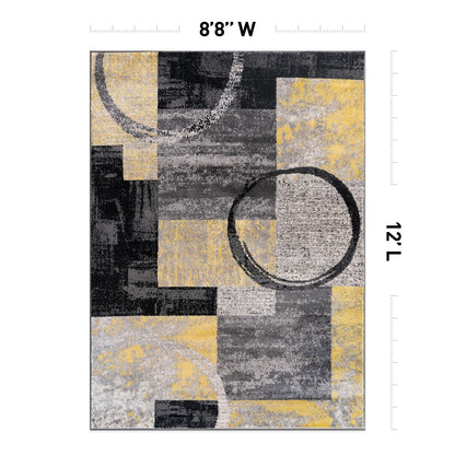 World Rug Gallery Abstract Polypropylene Machine-Made Circle Area Rug