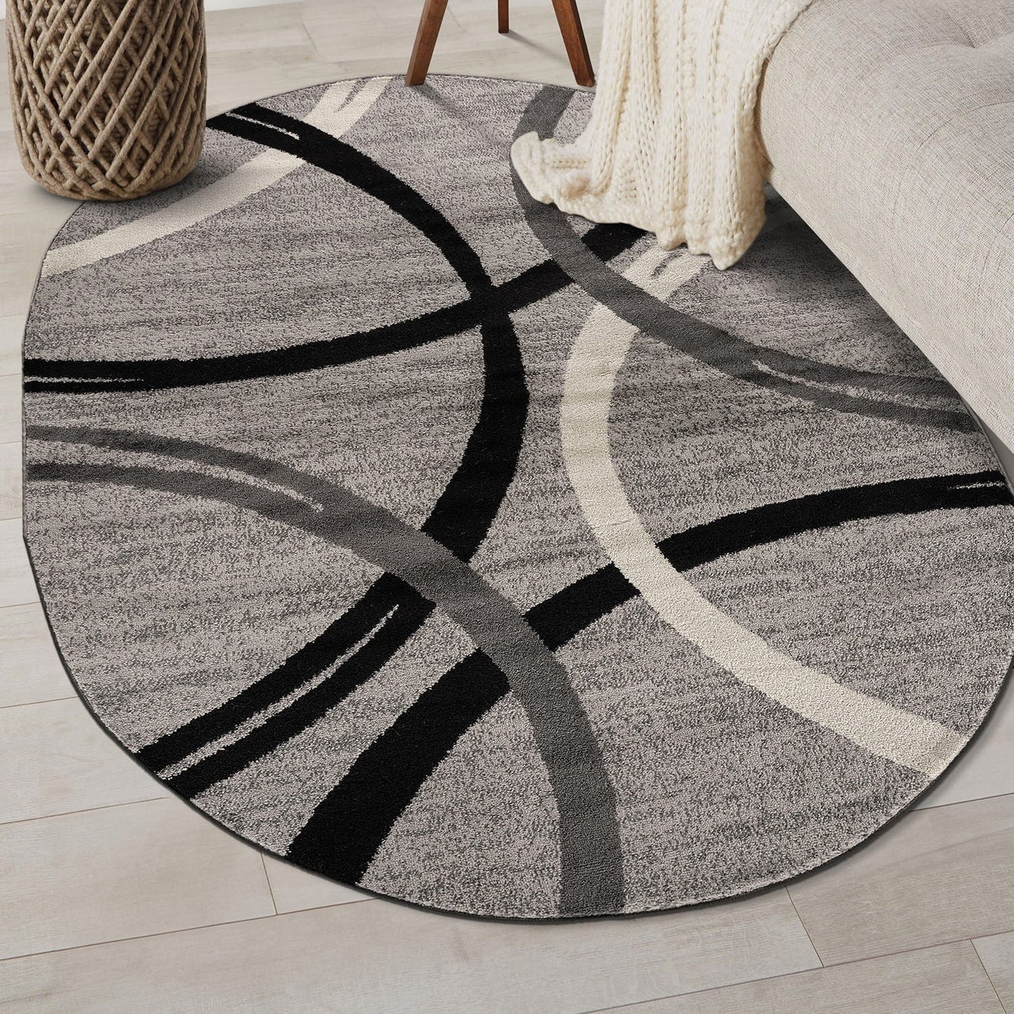 World Rug Gallery Contemporary Abstract Circles Design Area Rug