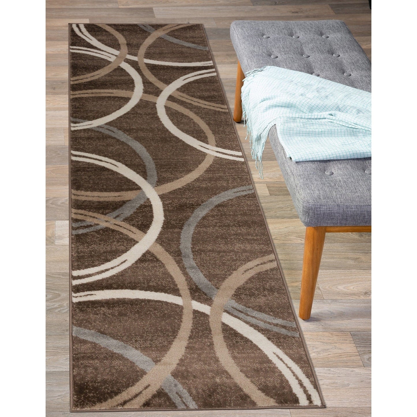 World Rug Gallery Contemporary Abstract Circles Design Area Rug