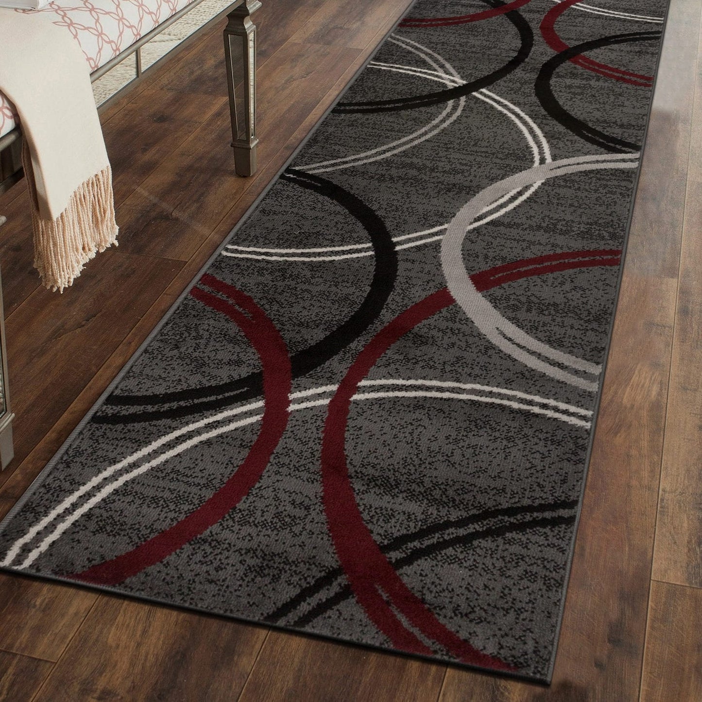 World Rug Gallery Contemporary Abstract Circles Design Area Rug