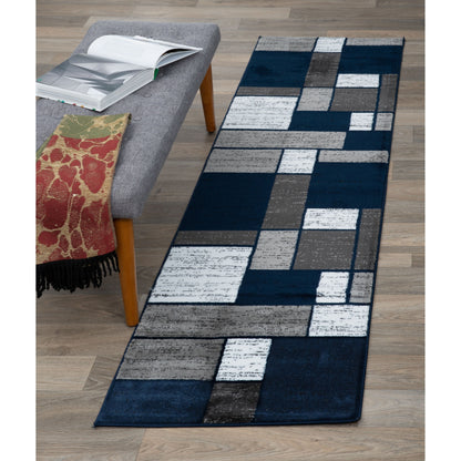World Rug Gallery Contemporary Modern Boxed Color Block Area Rug