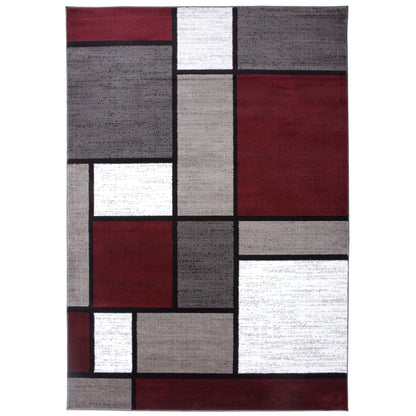 World Rug Gallery Contemporary Modern Boxed Color Block Area Rug