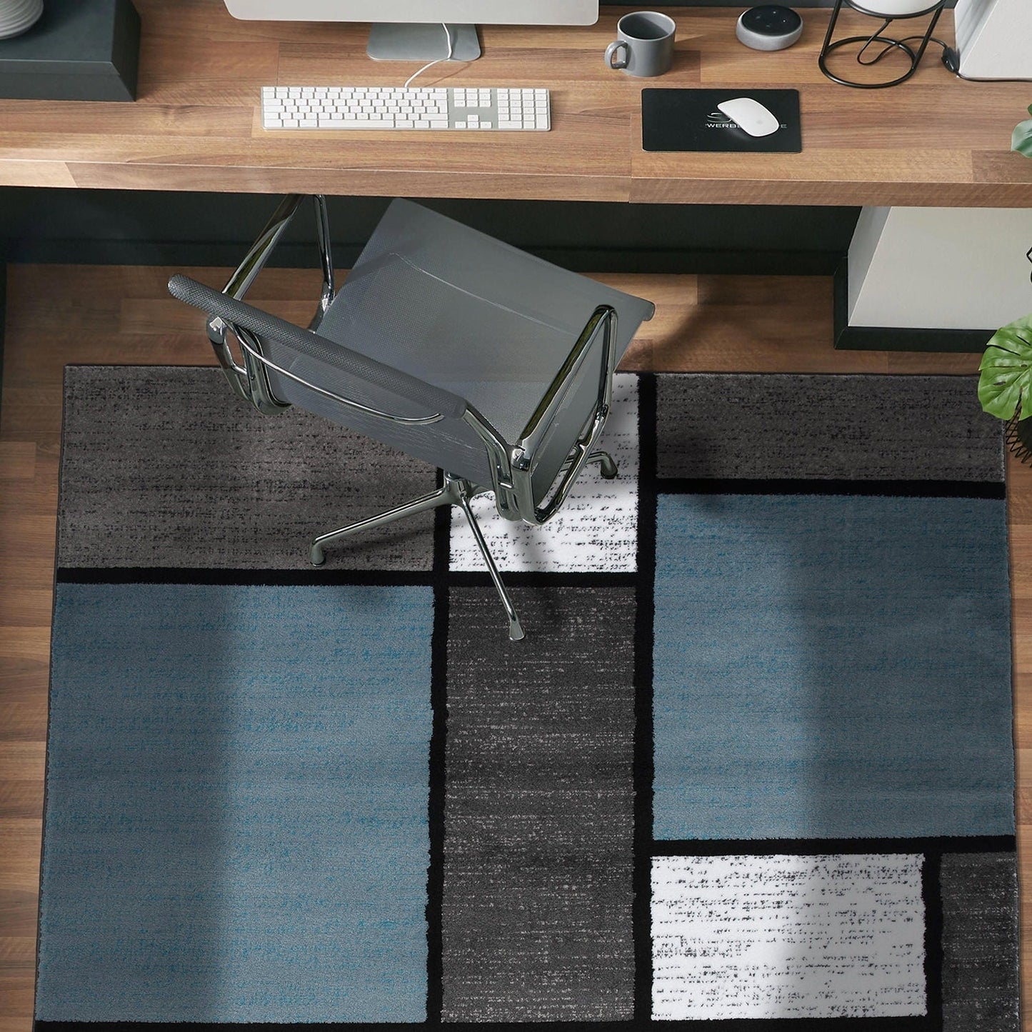 World Rug Gallery Contemporary Modern Boxed Color Block Area Rug