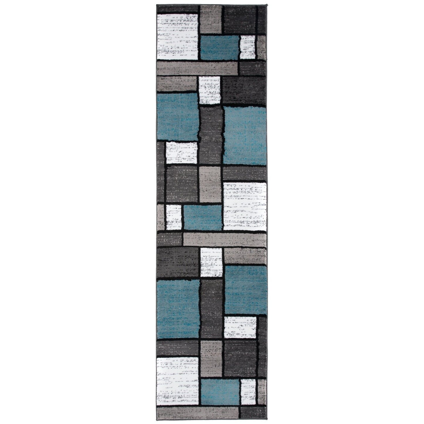 World Rug Gallery Contemporary Modern Boxed Color Block Area Rug